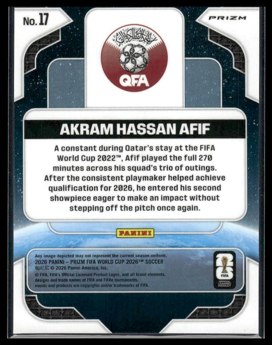2026 Panini Prizm FIFA World Cup #17 Akram Hassan Afif Global Reach