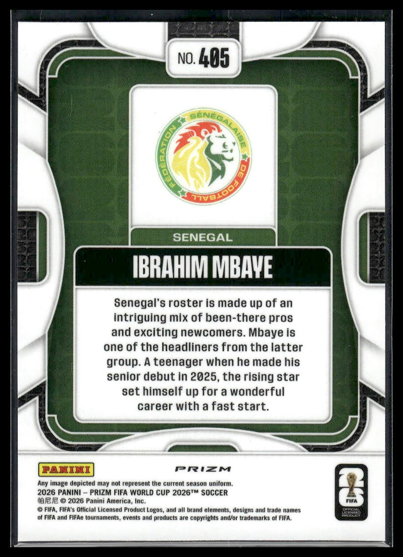 2026 Panini Prizm FIFA World Cup #405 Ibrahim Mbaye Fast Break