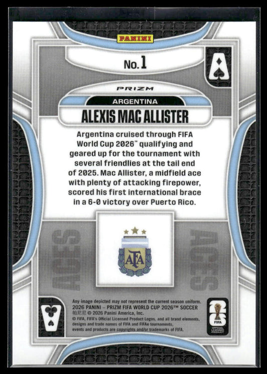 2026 Panini Prizm FIFA World Cup #1 Alexis Mac Allister Aces