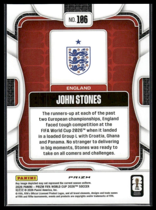 2026 Panini Prizm FIFA World Cup #106 John Stones Fast Break