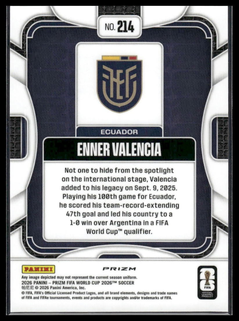2026 Panini Prizm FIFA World Cup #214 Enner Valencia Fast Break