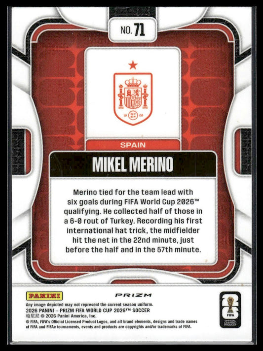 2026 Panini Prizm FIFA World Cup #71 Mikel Merino Wave Prizm