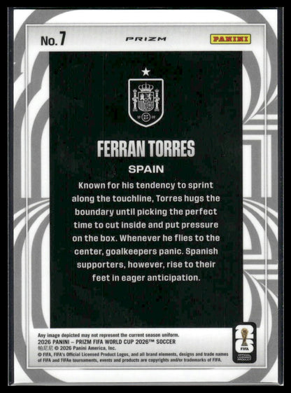 2026 Panini Prizm FIFA World Cup #7 Ferran Torres Screamers