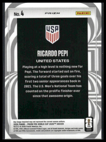 2026 Panini Prizm FIFA World Cup #4 Ricardo Pepi Screamers
