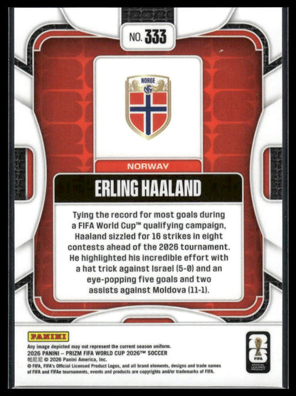 2026 Panini Prizm FIFA World Cup #333 Erling Haaland