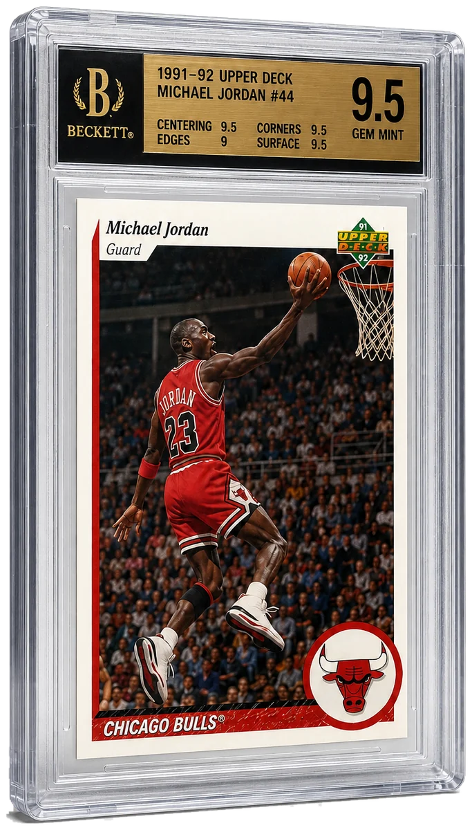 1991 Upper Deck Michael Jordan in a BGS 9.5 slab (display render)